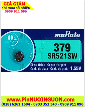 MuRata SR521SW _Pin 379; Pin đồng hồ 1.55v Silver Oxide MuRata SR521SW _Pin 379 chính hãng _Xuất xứ Indonesia 